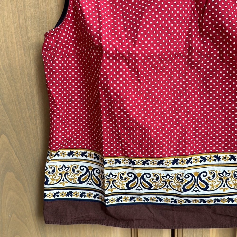 Vintage new Miu Miu 90's Y2K boho cottagecore paisley polka dot boxy crop tank - Picture 3 of 11